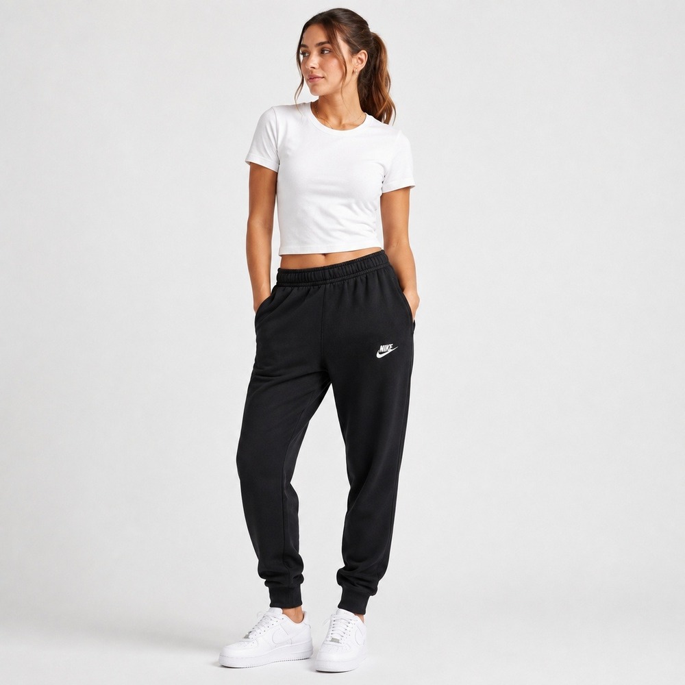 Nike Womens Sportswear Club Fleece Jogger Pants Black Large L Athleisure